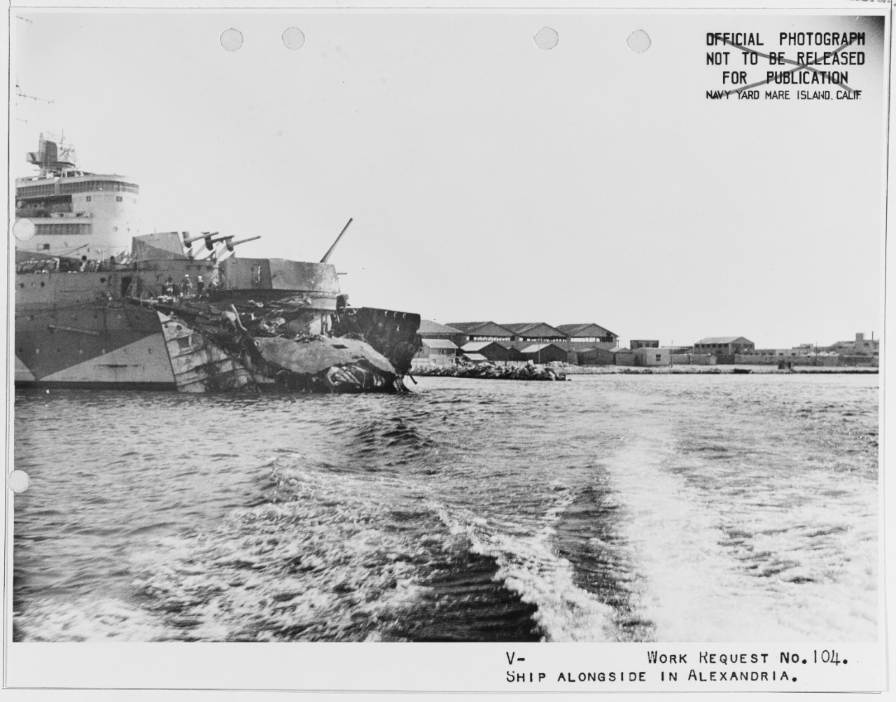 HMS LIVERPOOL arrives at Alexandria, Egypt