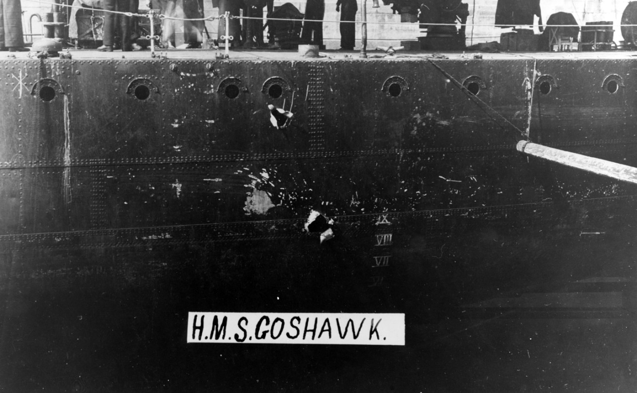 HMS GOSHAWK (British Destroyer, 1911) Damage received at Jutland 1916