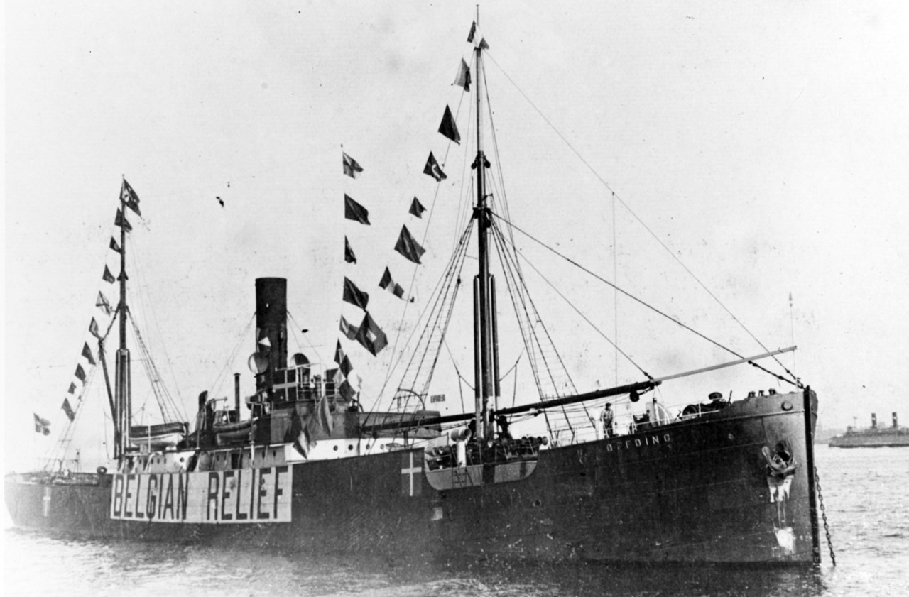 Belgian relief ship in New York Harbor, November 1918