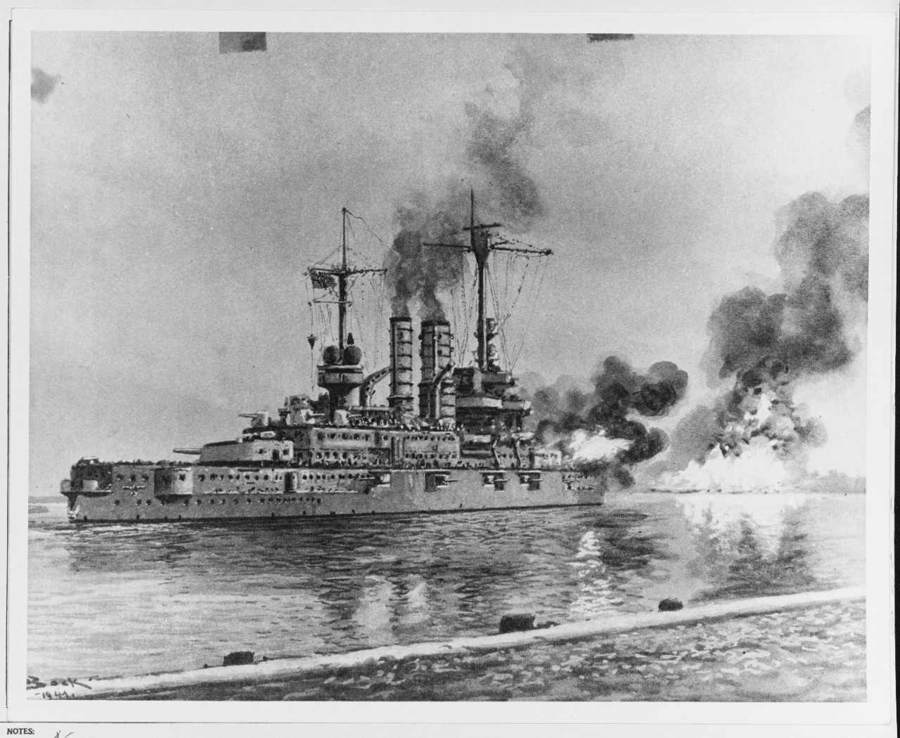 German battleship SCHLESWIG HOLSTEIN bombs the Westerplate Fortress