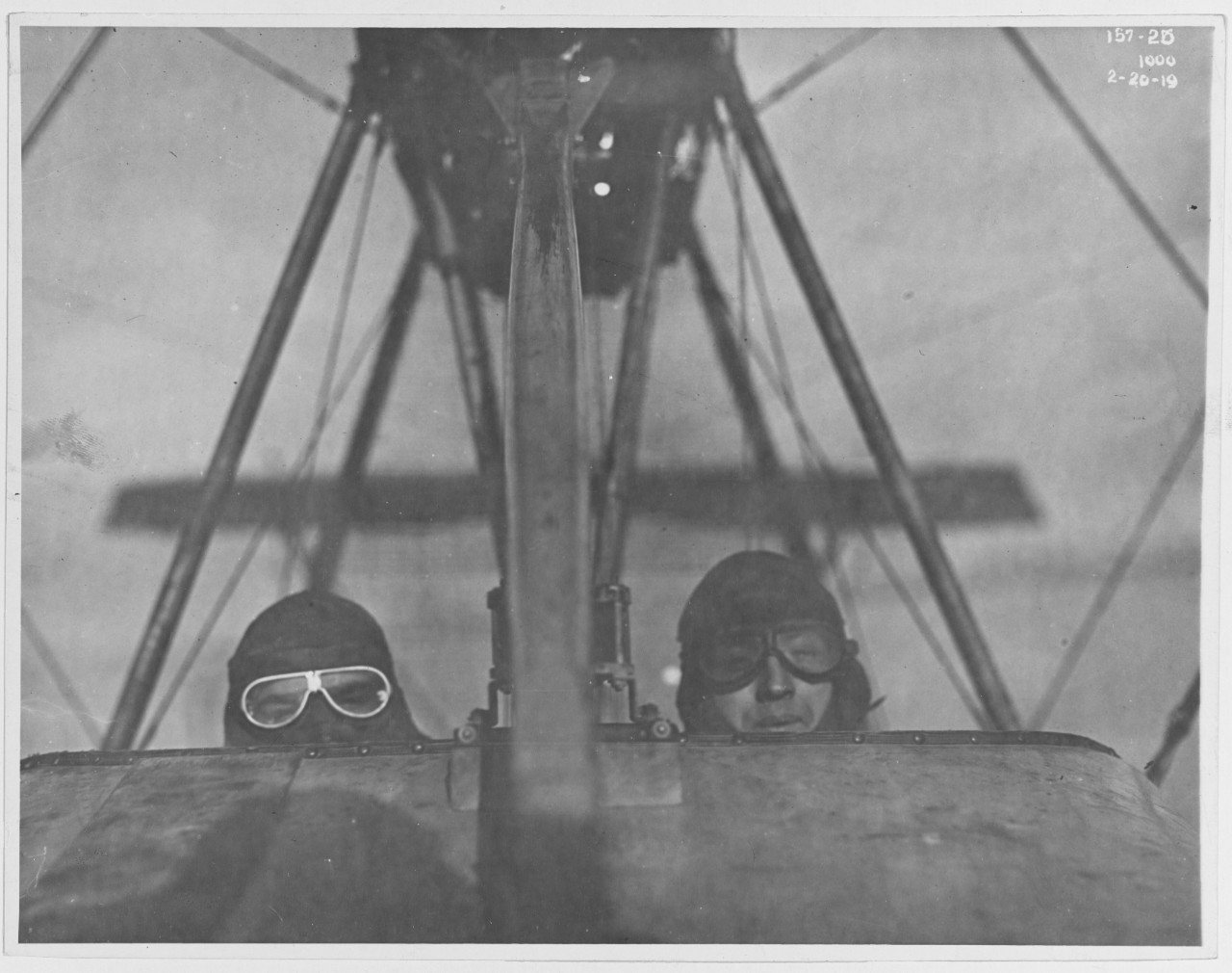 Aviators in cockpit, Naval Air Station, Cape May, New Jersey, 20 Feb. 1919