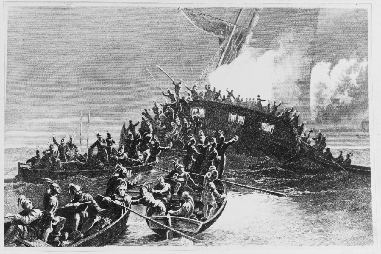 Photo #: NH 60795  Capture and Burning of H.M. Revenue Schooner Gaspee, off Providence, Rhode Island, 9 June 1772