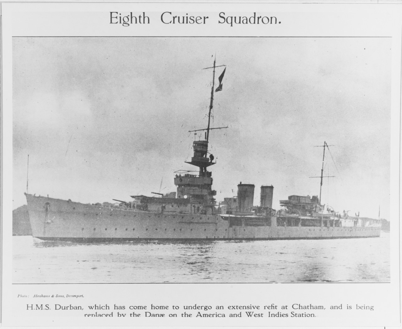 HMS DURBAN British Cruiser, 1919