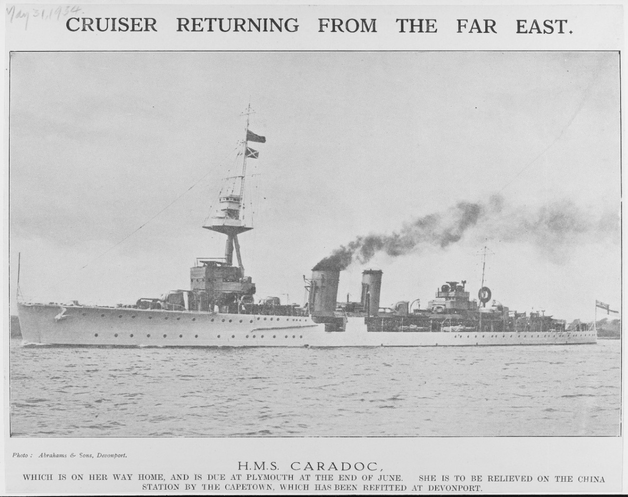 HMS CARADOC (British Cruiser, 1916)