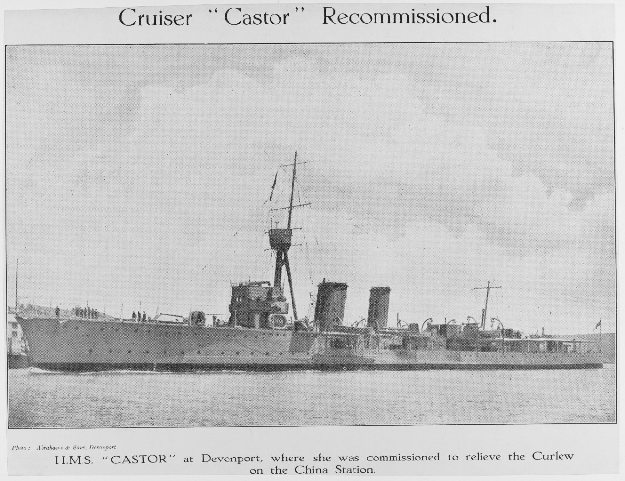 HMS CASTOR (British Cruiser, 1915)