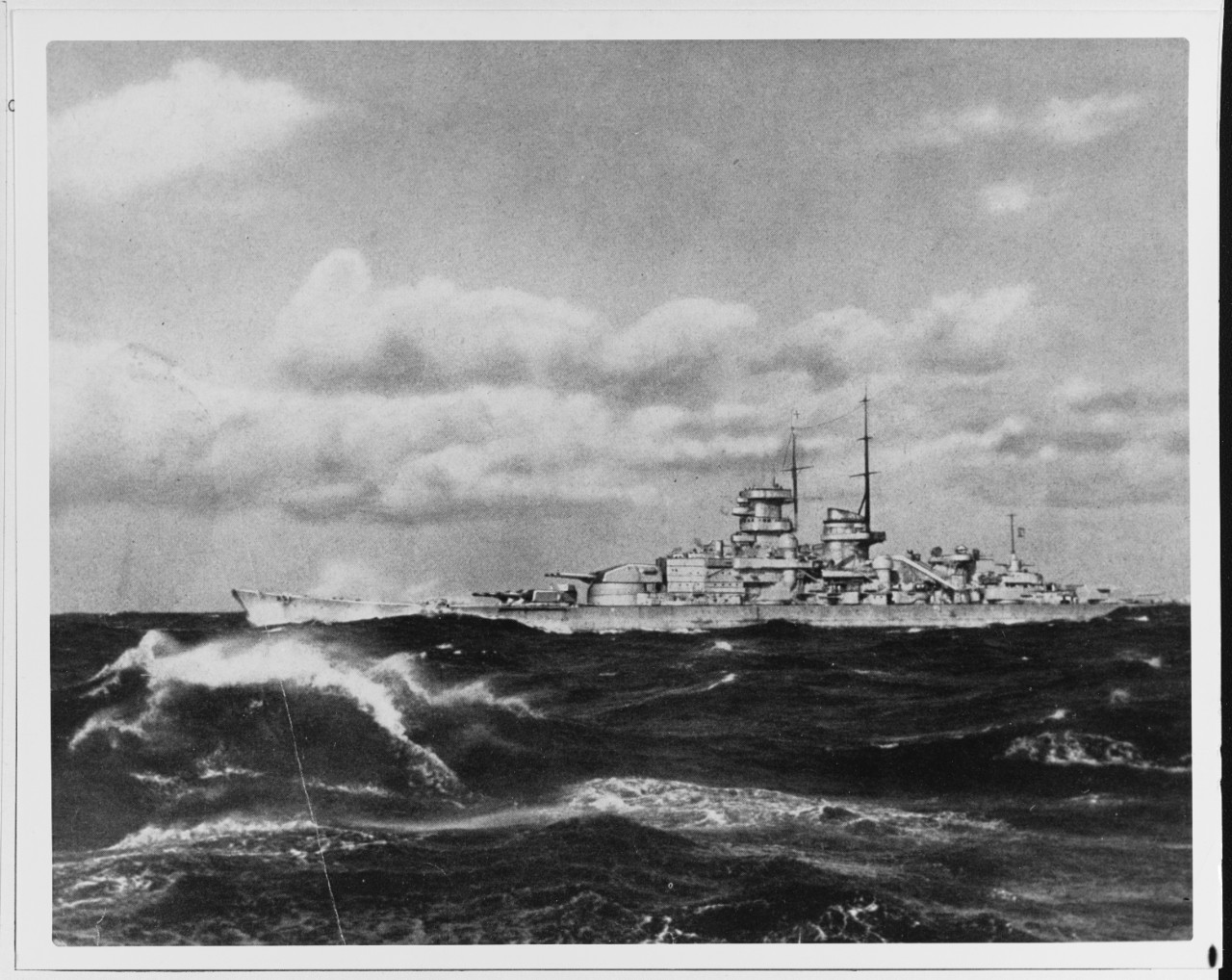 "German Battleship in the Atlantic"