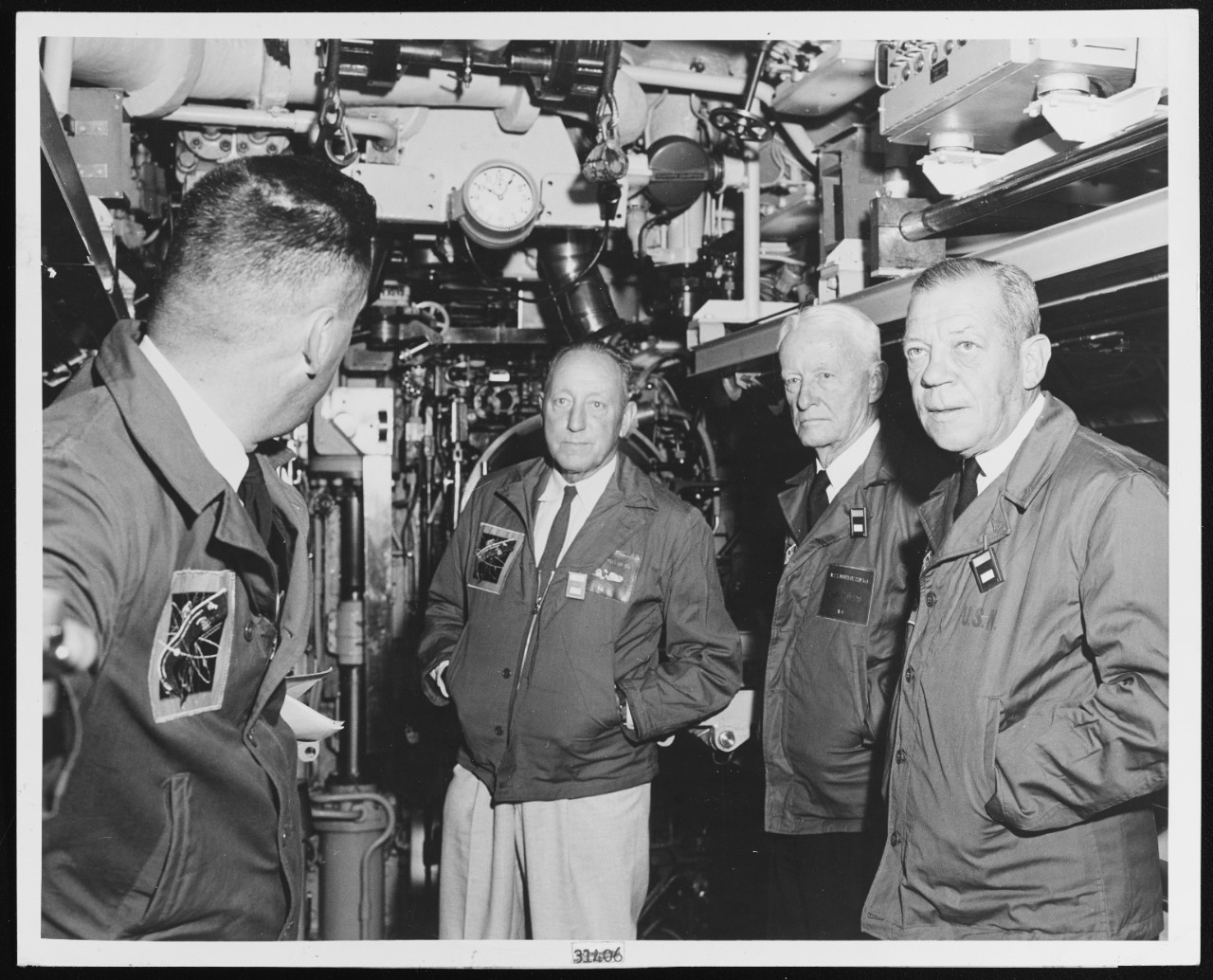 Fleet Admiral C.W. Nimitz, USN, and Officers