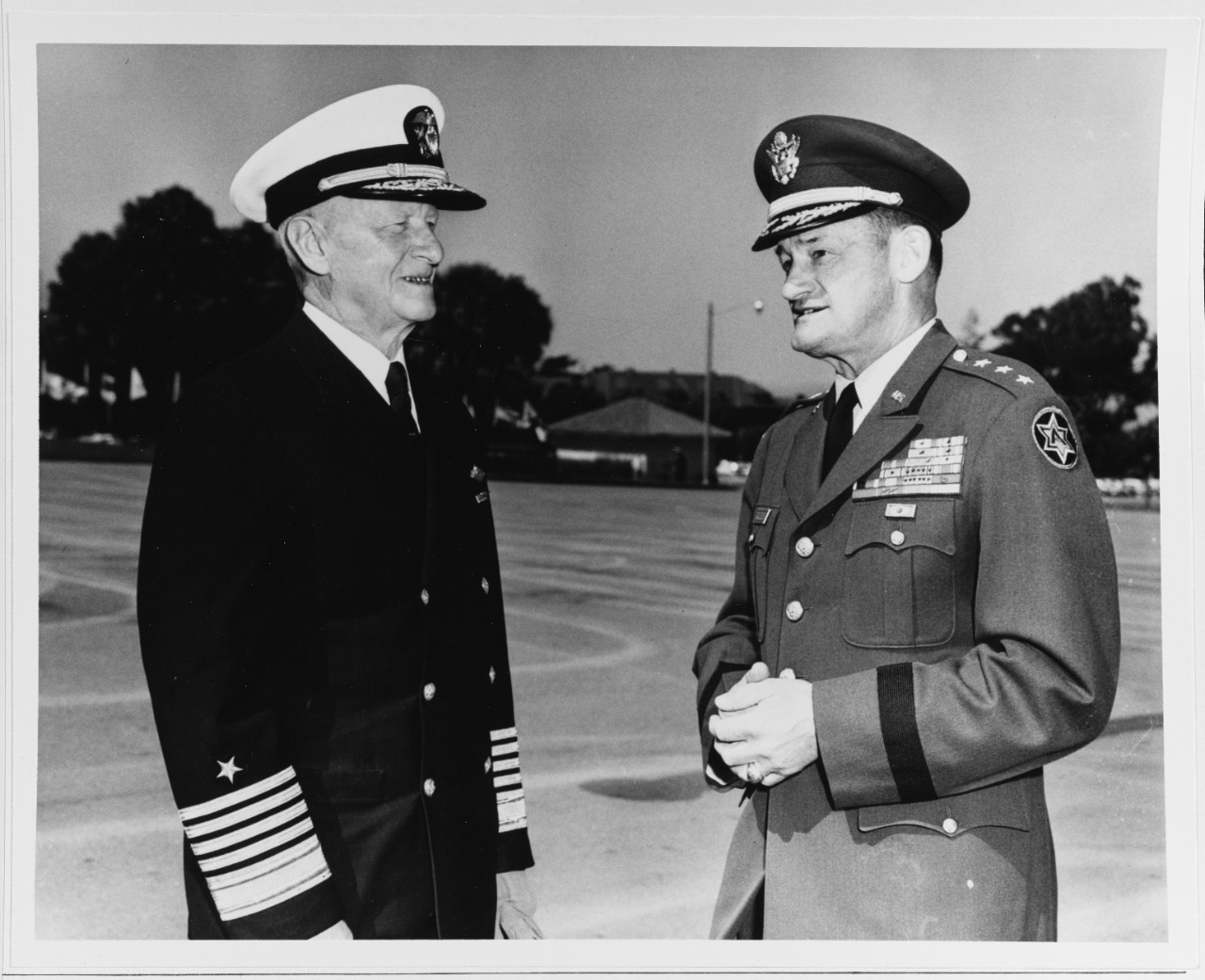 Fleet Admiral Nimitz and Lieutenant General Charles D. Palmer, Commanding General U.S. Sixth Army