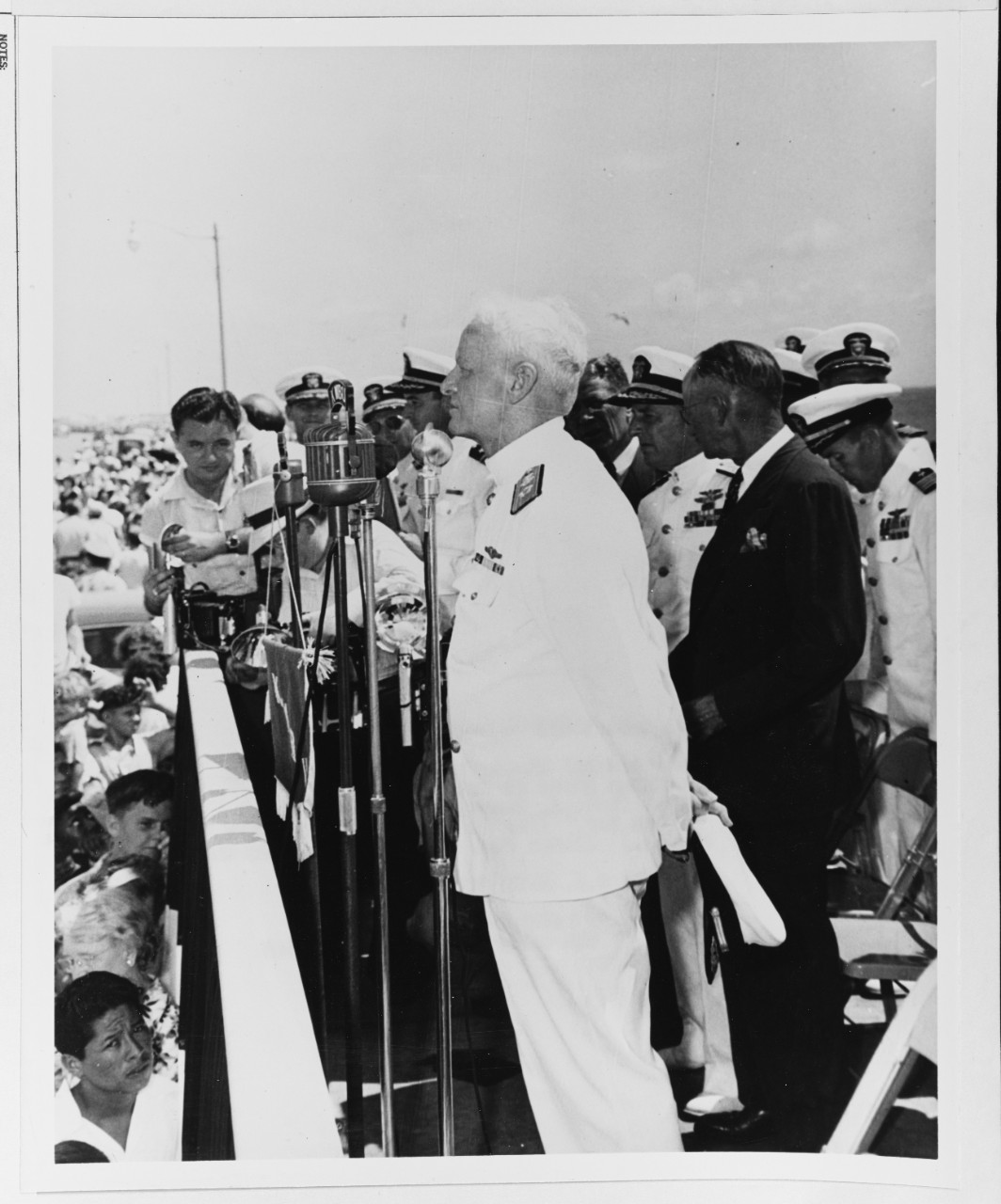 Fleet Admiral Chester W. Nimitz, CNO,  Addressing the Crowd