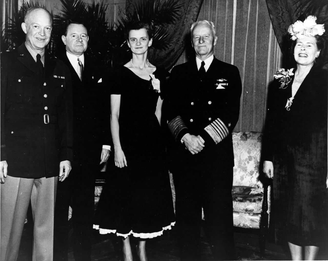 General D.D. Eisenhower, Secretary of Navy Sullivan, and Admiral Nimitz