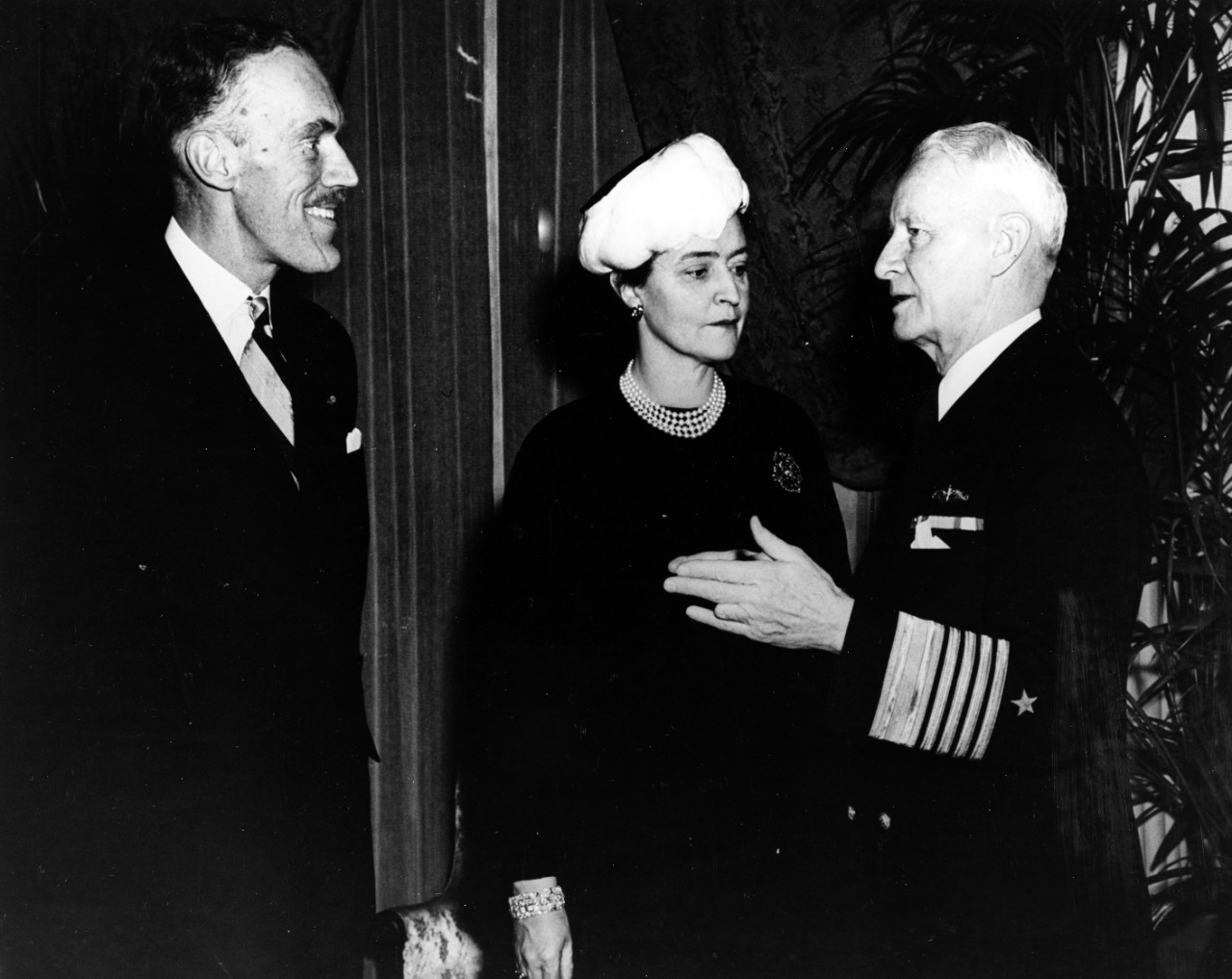 Fleet Admiral Nimitz, CNO, Chats with John Nicholas Brown, Assistant Secretary of Navy for Air