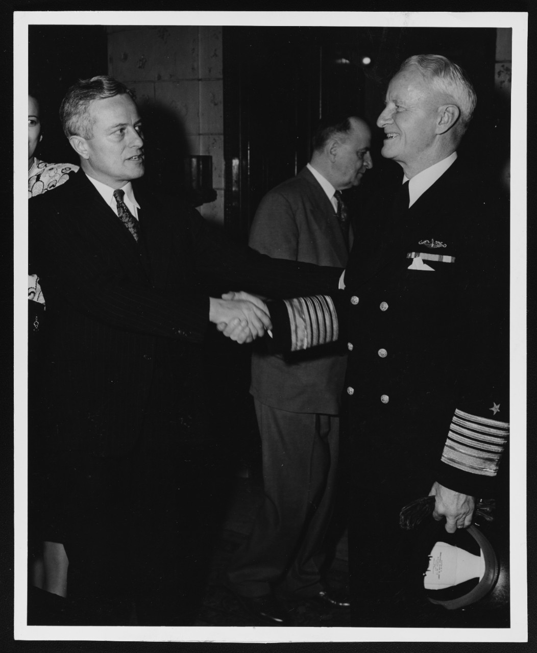 Fleet Admiral Nimitz, CNO, Chats with Guest