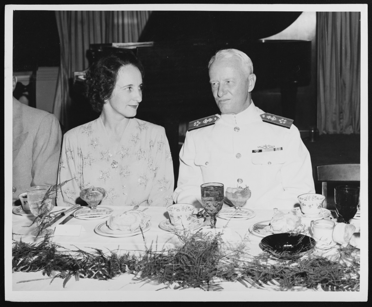 Fleet Admiral Nimitz Chats with Guest