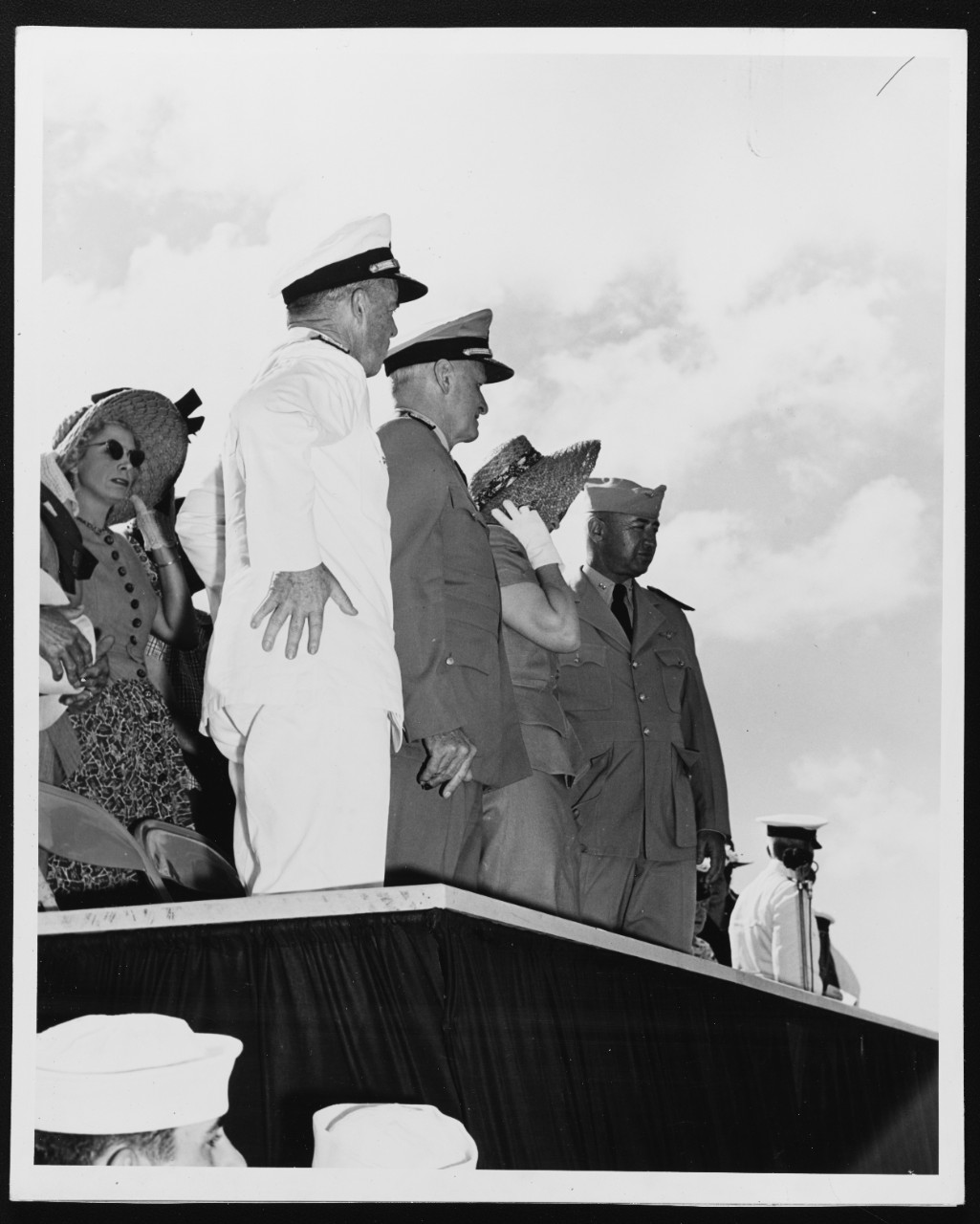 Fleet Admiral Nimitz on the Reviewing Stand