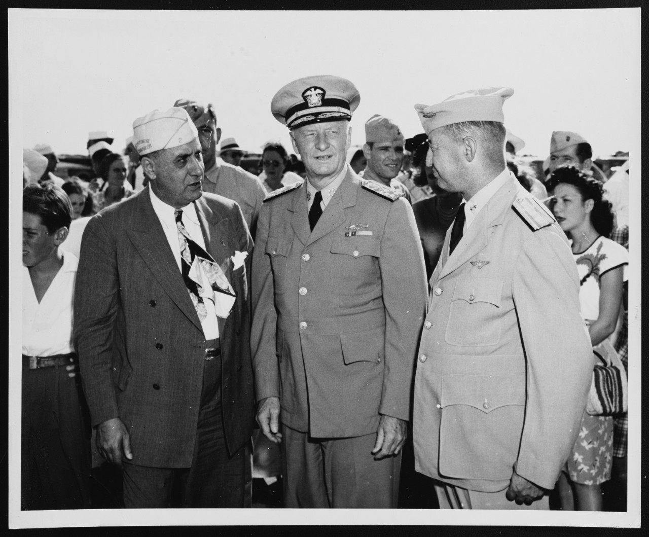 Admirals Nimitz and Clark with Commander of American Legion