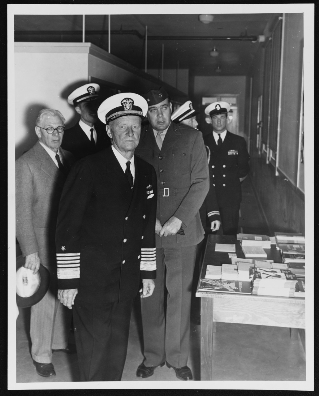 Fleet Admiral Nimitz does an Informal Inspection