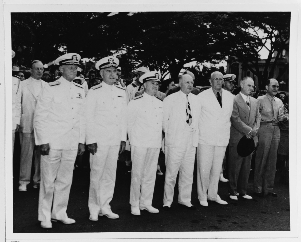 Admiral Nimitz, CINCPAC, Senior Officers, and Other Dignitaries
