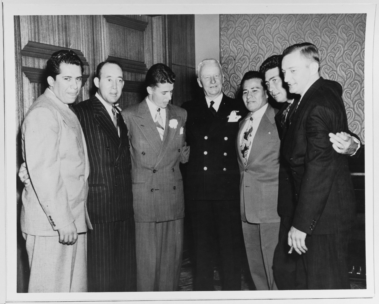 Fleet Admiral Chester W. Nimitz Poses with Texans