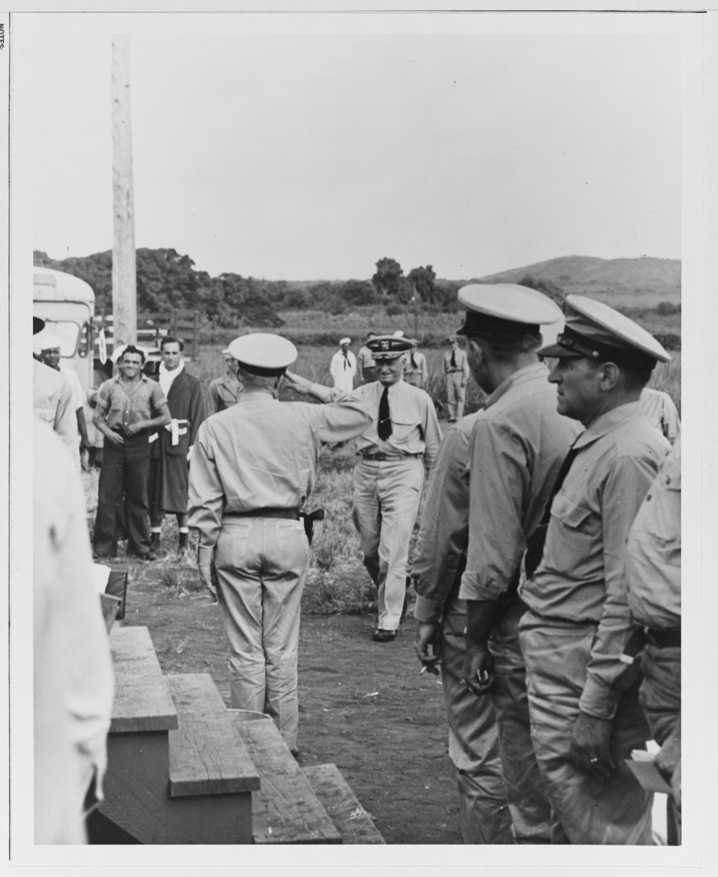 Admiral Nimitz Attends some Boxing Matches at Naval Barracks in Hawaii