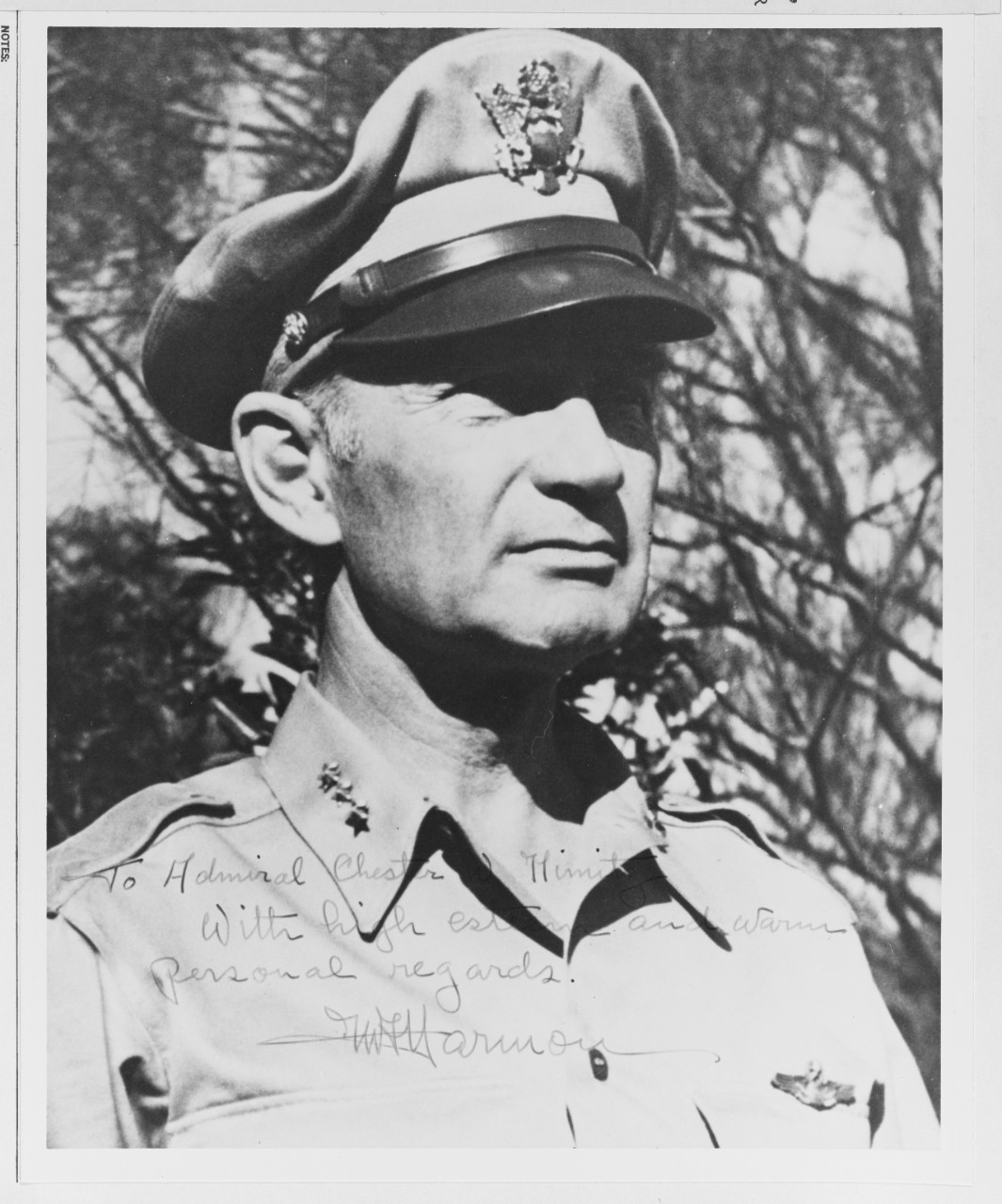 Lieutenant General Harmon Autographed Photo