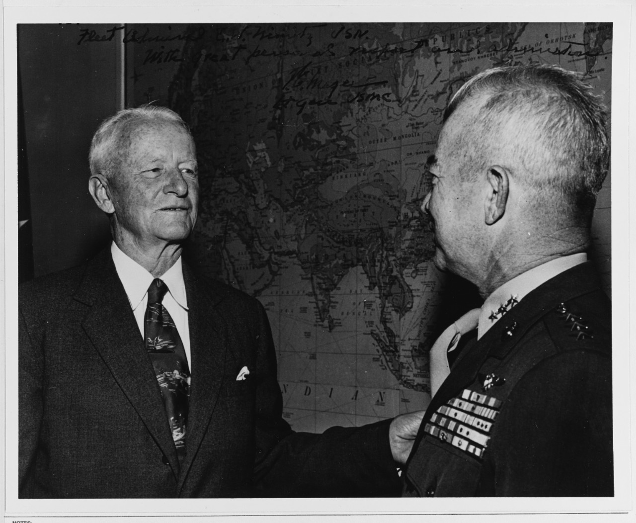 Fleet Admiral Chester Nimitz Visits Lieutenant General Vernon Megee