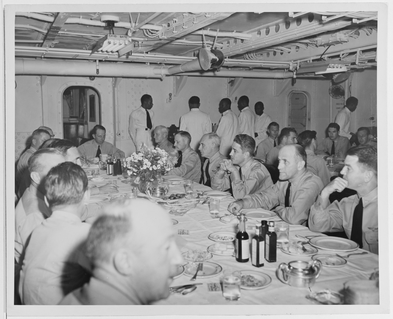 Admiral Nimitz Eats with Officers