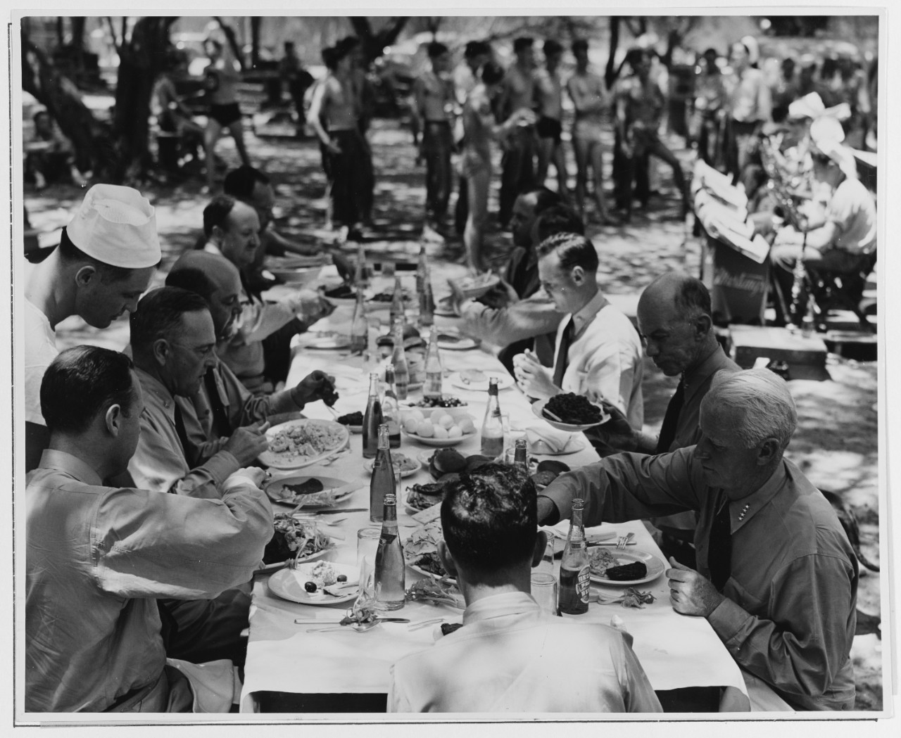 Admiral Nimitz Attends an Enlisted Men's Picnic