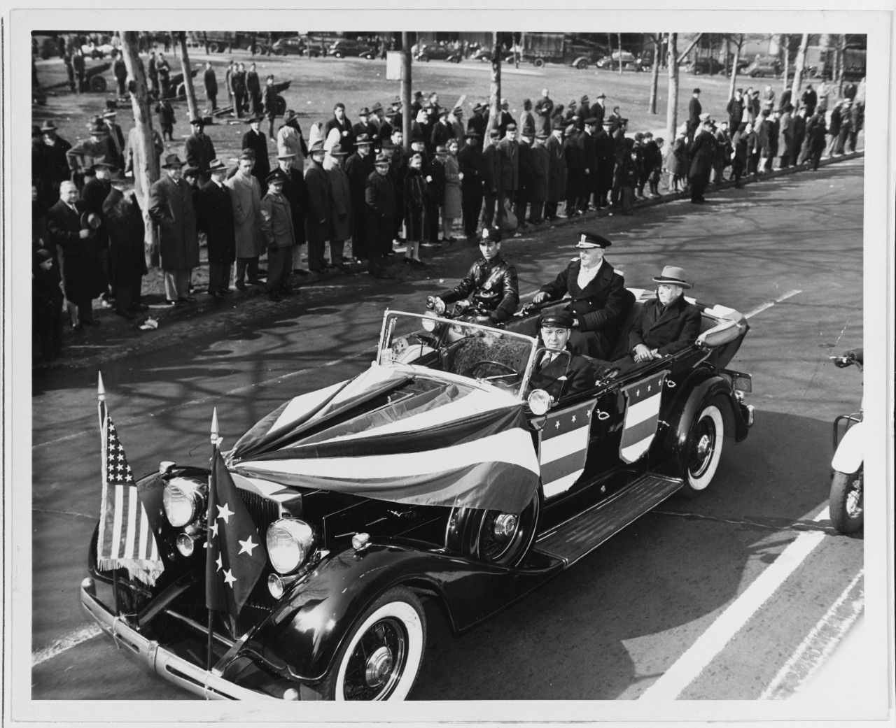 Fleet Admiral Nimitz Rides in a Parade