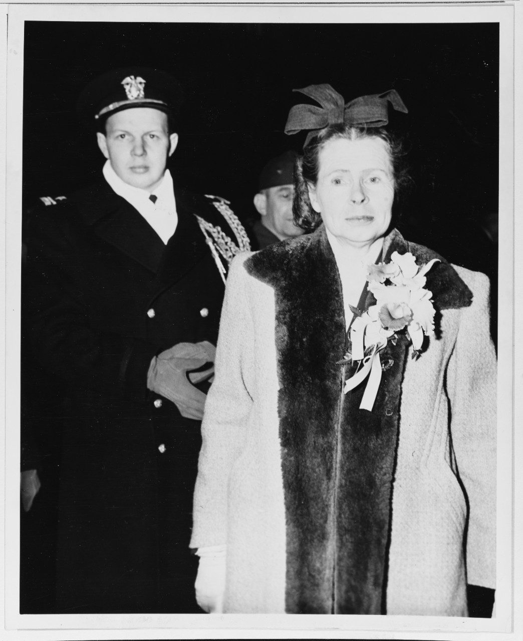 Mrs. Chester W. Nimitz Arrives at the Reception