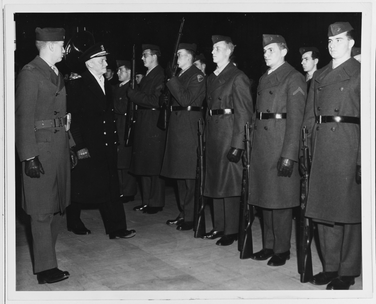 Fleet Admiral Nimitz Inspects an Honor Guard