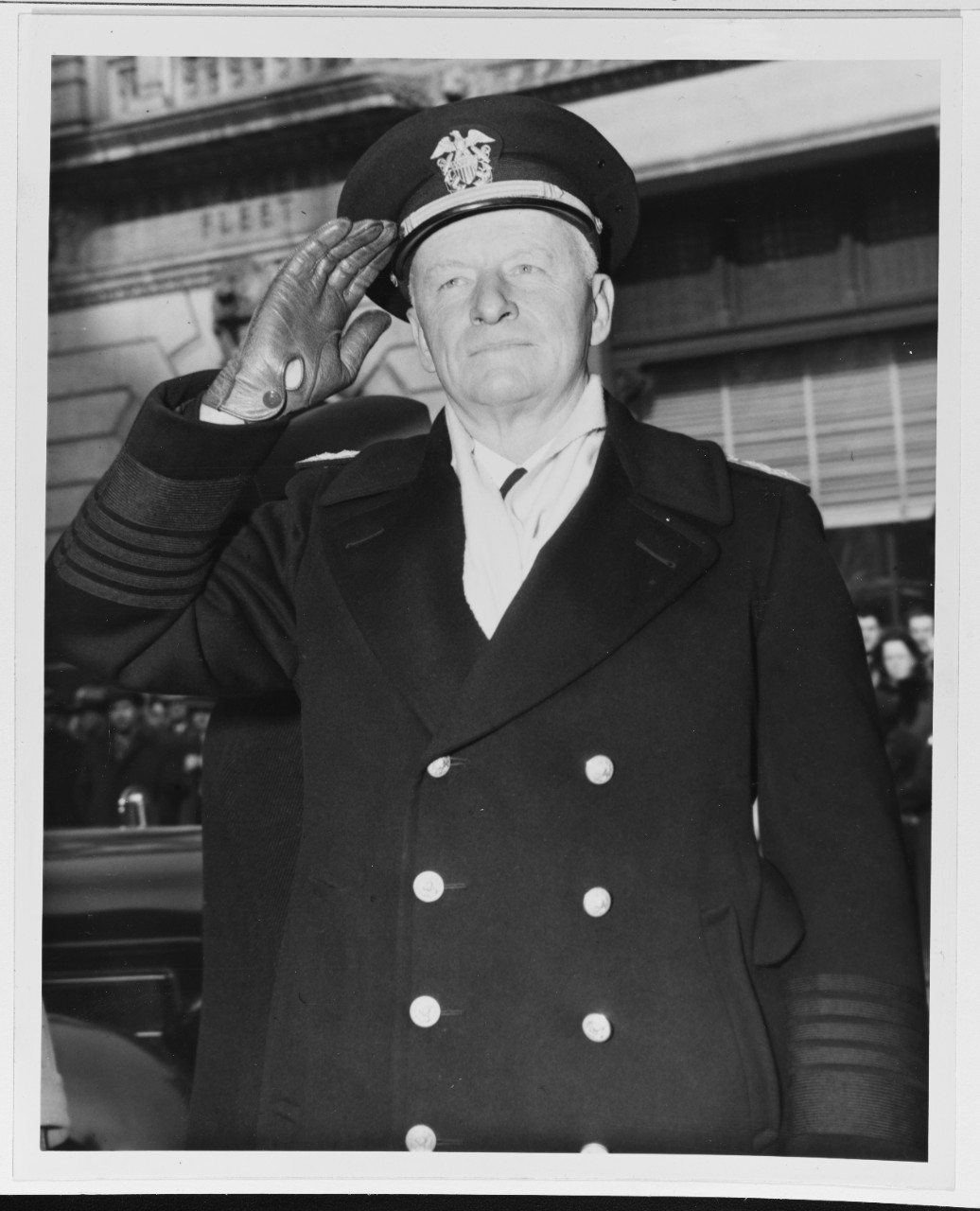 Fleet Admiral Nimitz Salutes an Honor Guard