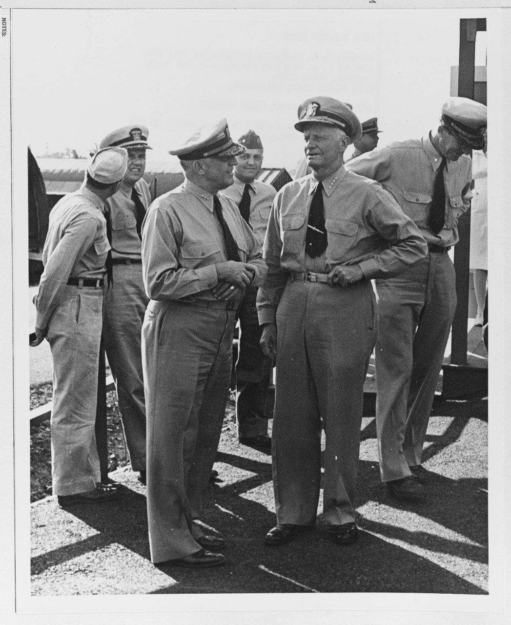 Photo #: NH 62671  Admiral Chester W. Nimitz, USN Vice Admiral Robert L. Ghormley, USN