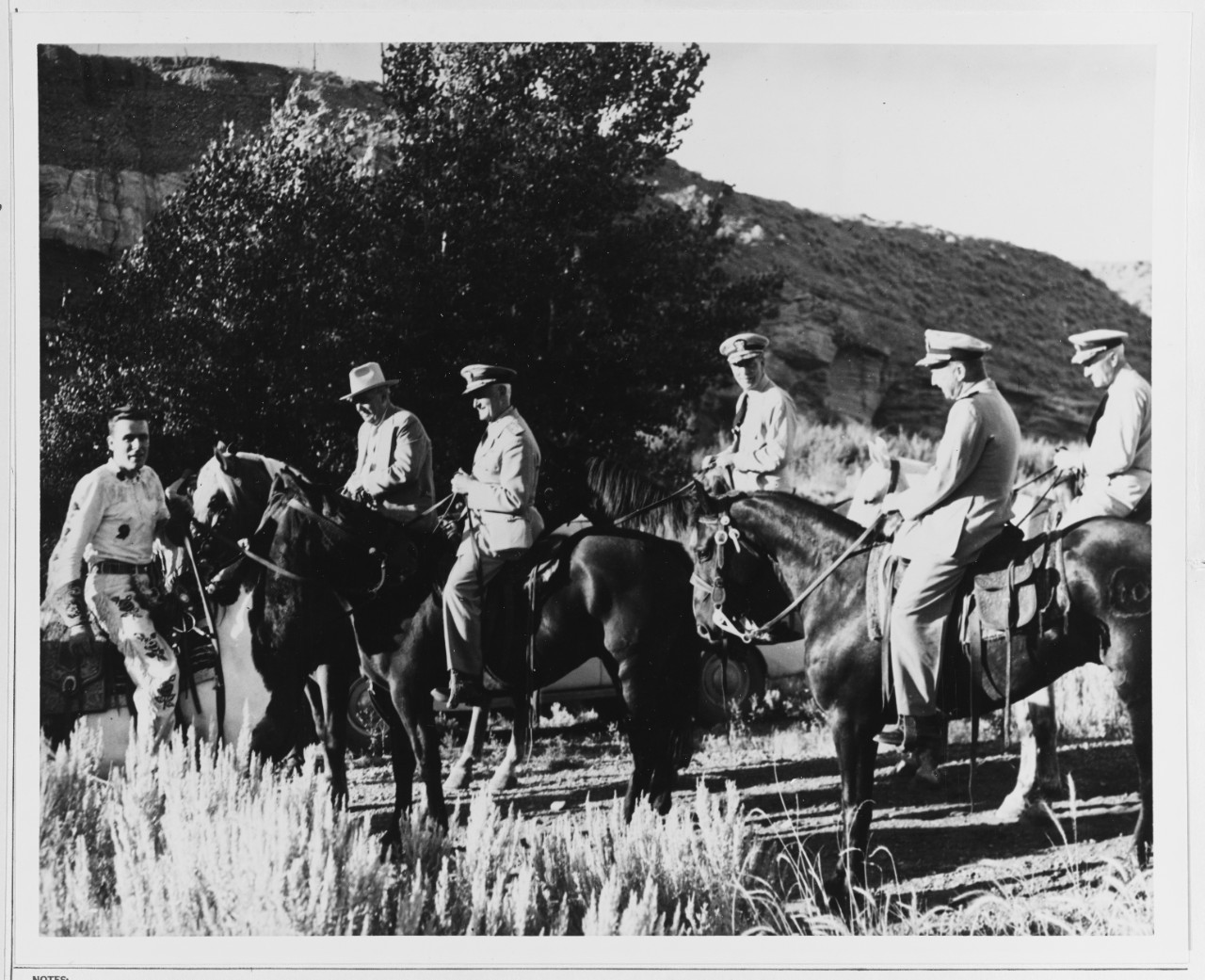 Fleet Admiral Nimitz and other Officers Enjoy a Horseback Ride