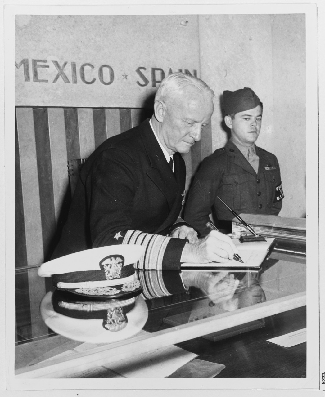 Fleet Admiral Nimitz at the Hall of State, Dallas, Texas
