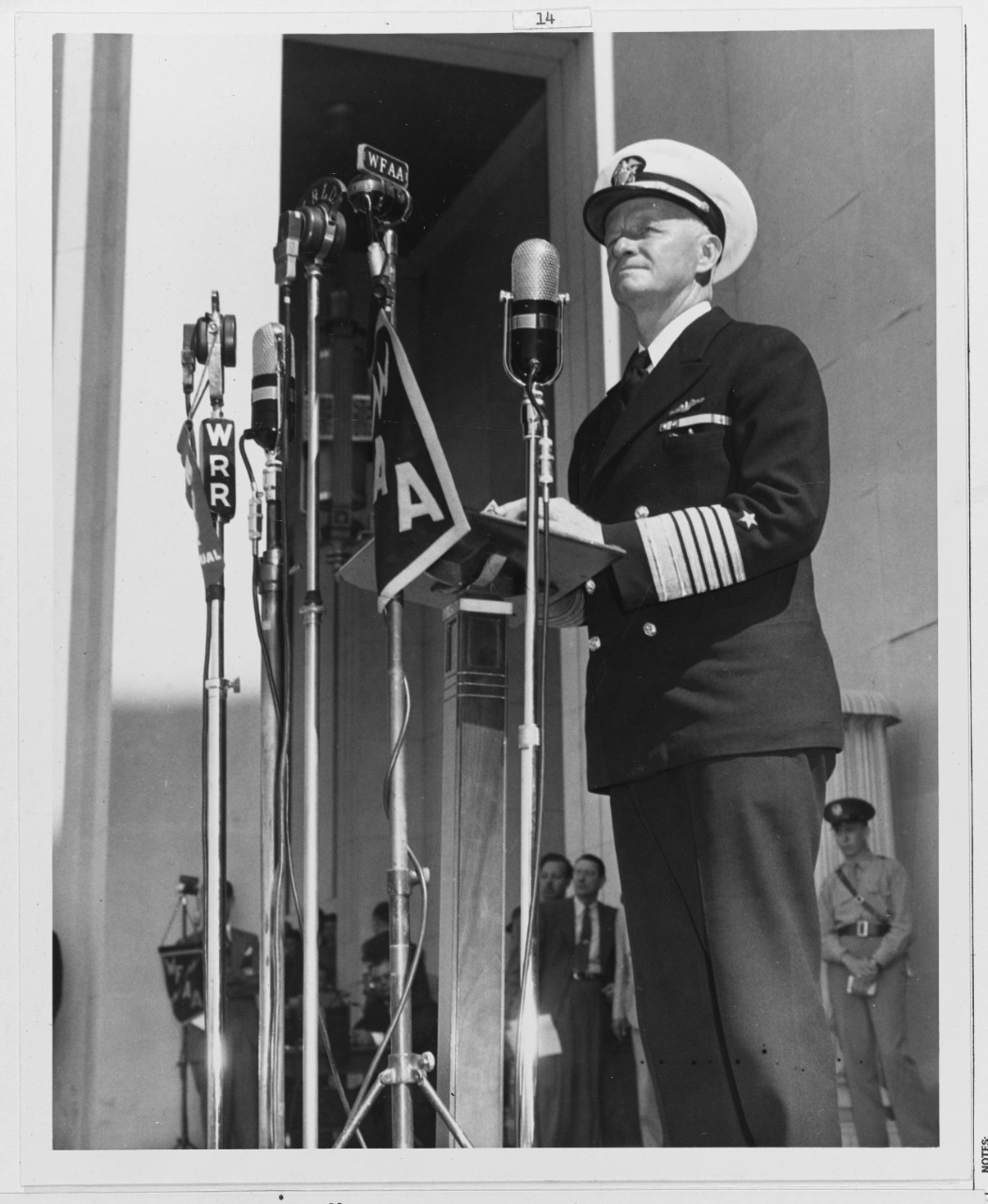 Fleet Admiral Nimitz at the Hall of State, Dallas, Texas