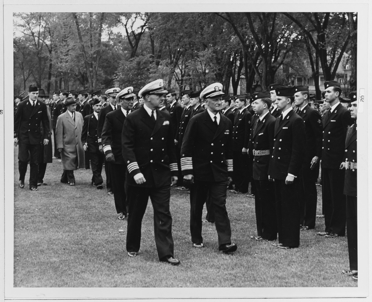 Fleet Admiral Chester W. Nimitz Reviews an ROTC Unit