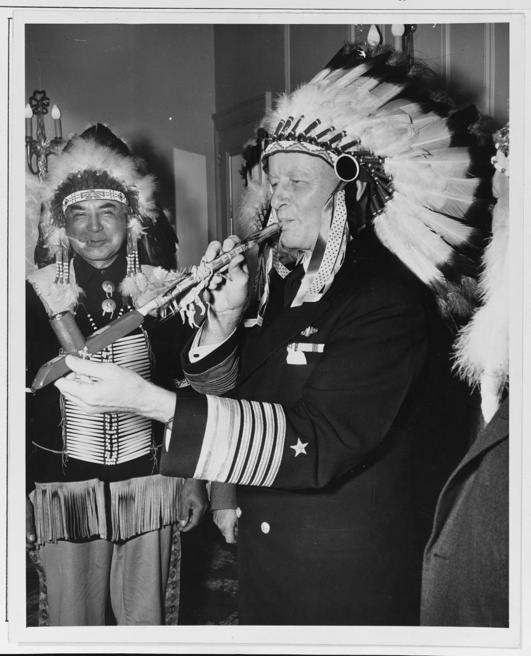 Fleet Admiral Nimitz is Made Honorary Member of the Ottawa Tribe of Michigan
