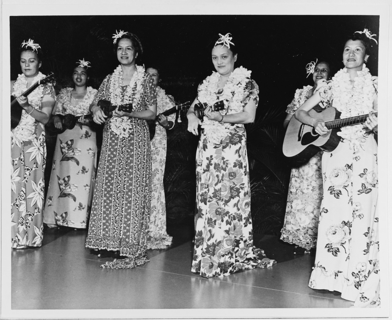 Hawaiian Entertainers Perform at a Luau