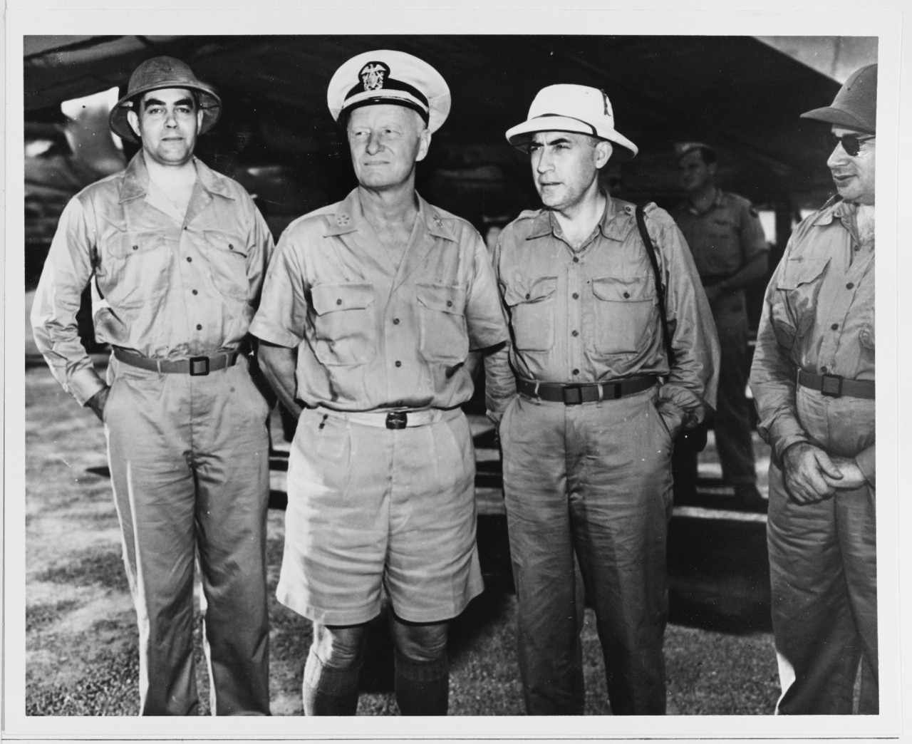 Fleet Admiral Nimitz with some Visiting Correspondents