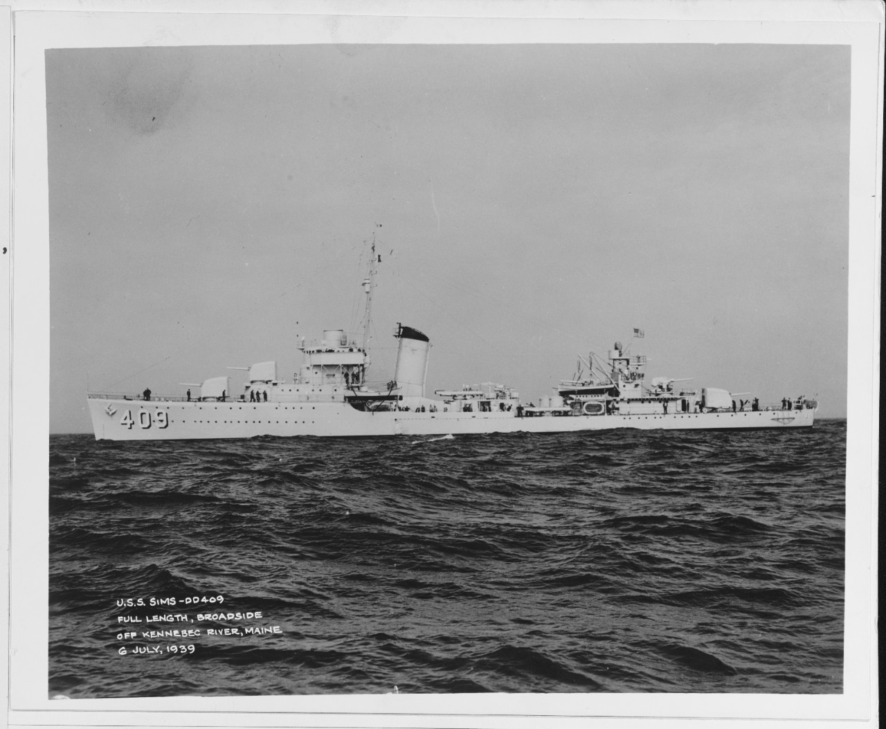 Photo #: NH 63125  USS Sims (DD-409)