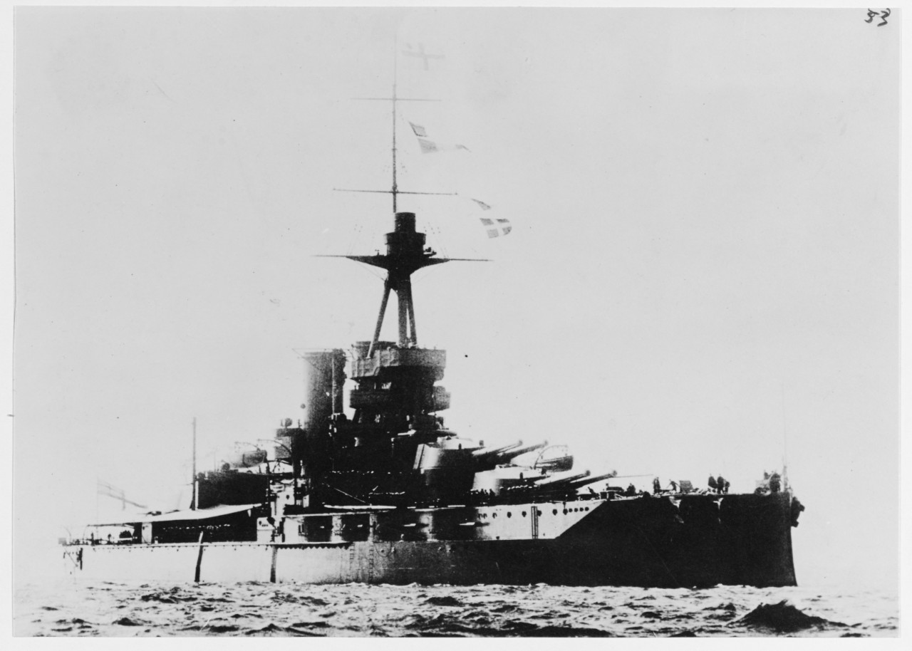 British battleship of the IRON DUKE class