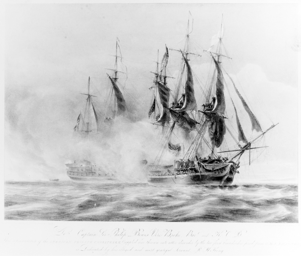 Photo #: NH 63179-KN Action between USS Chesapeake and HMS Shannon, 1 June 1813