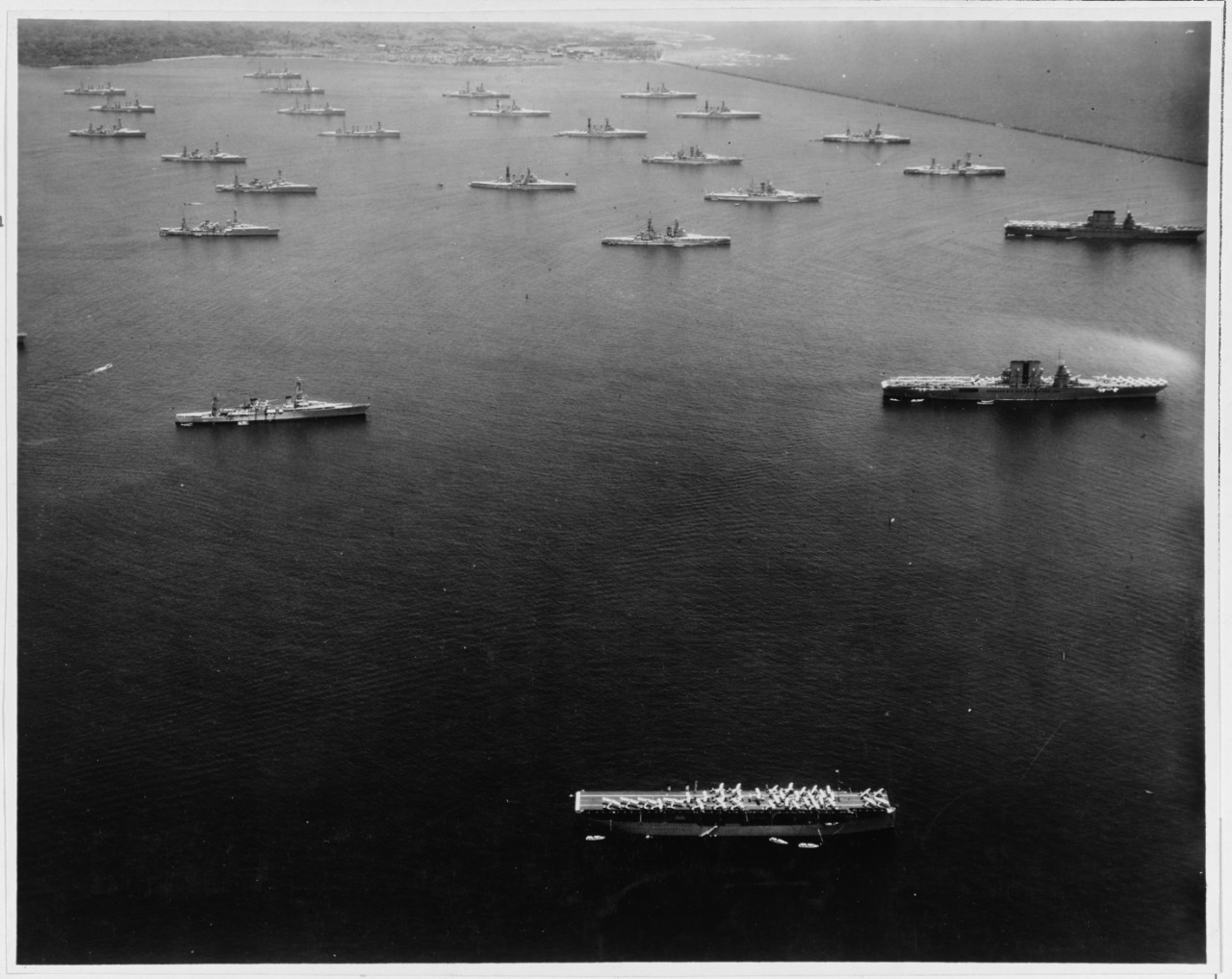 The U.S. Fleet at anchor off Colon