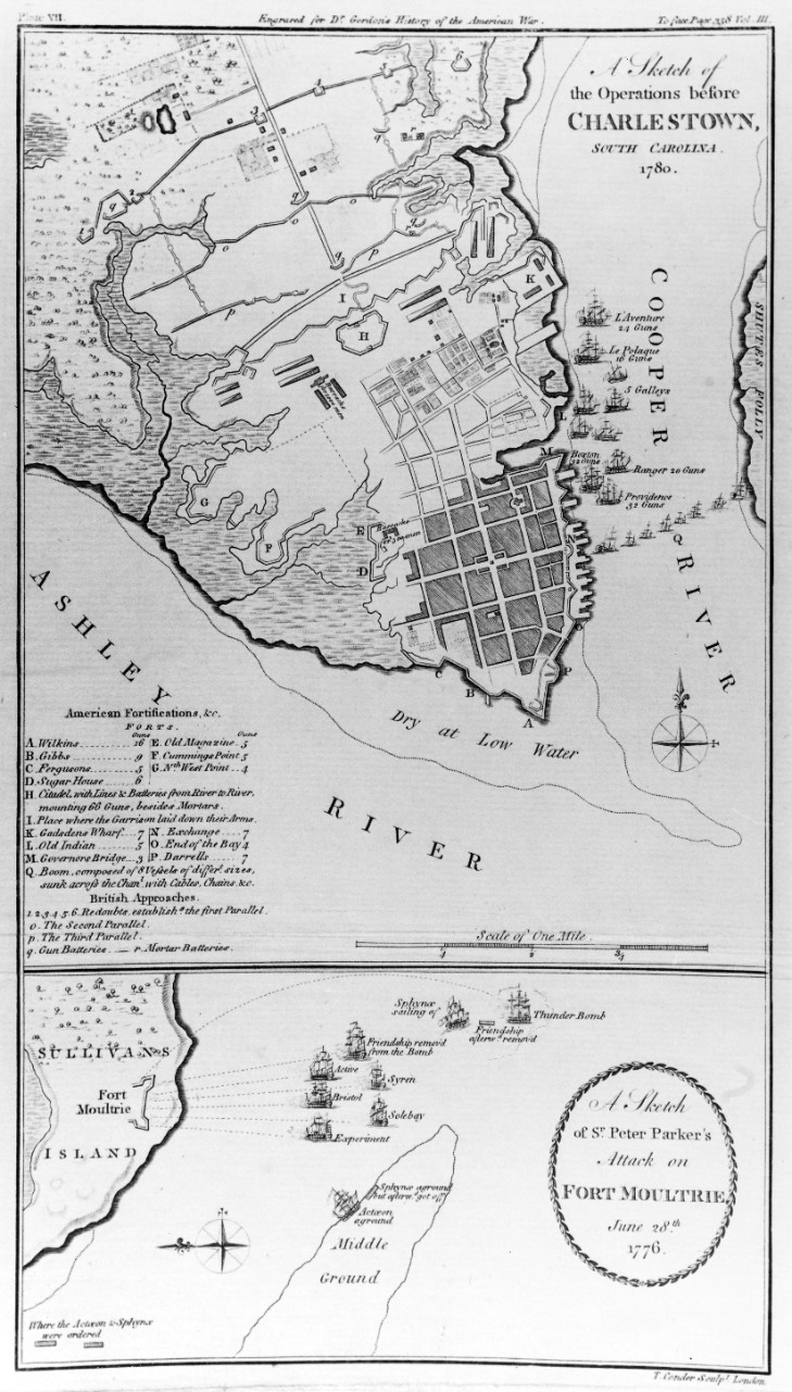 Attacks on Charleston, South Carolina, June 28, 1776 and April-May 1780