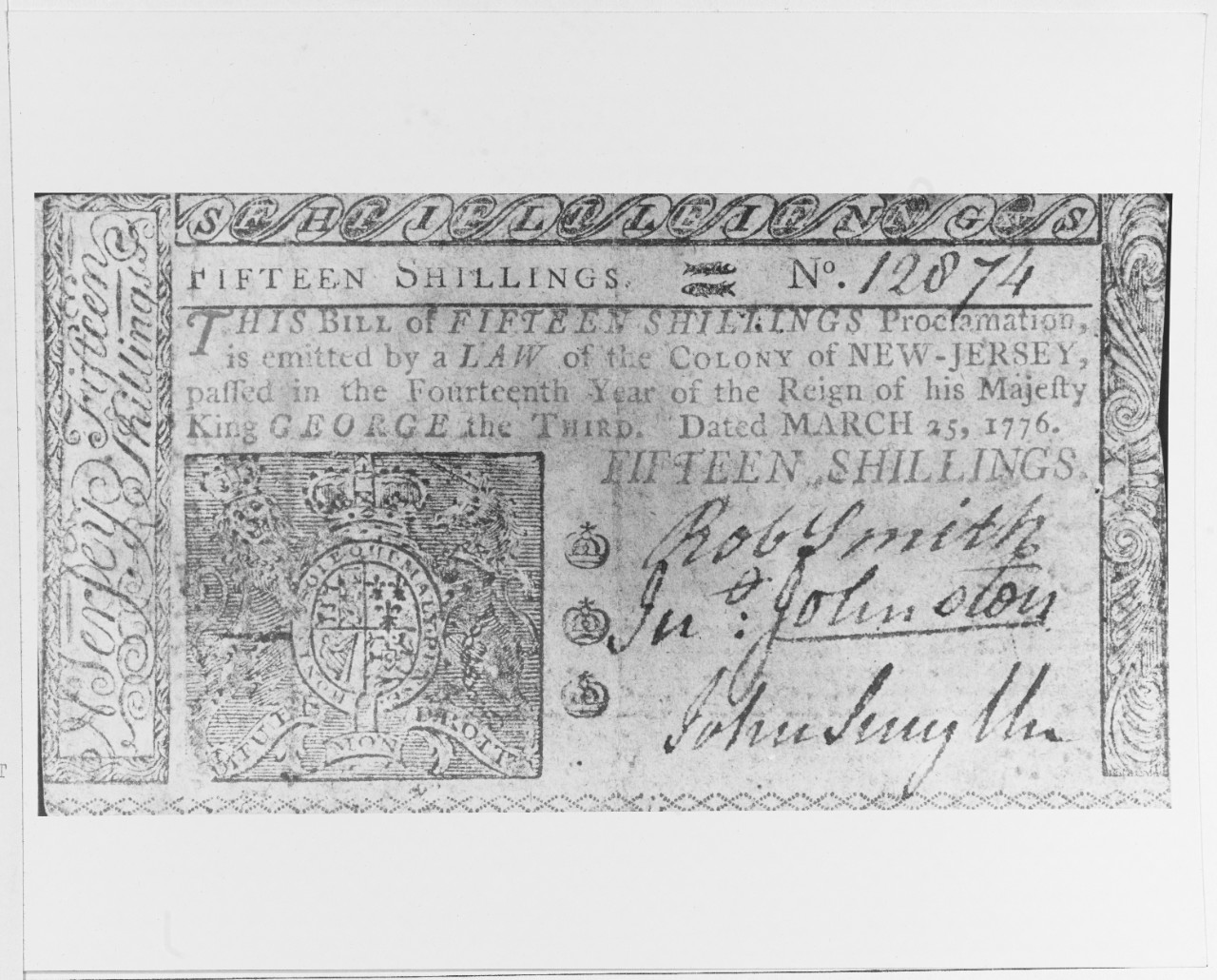 Fifteen shilling note