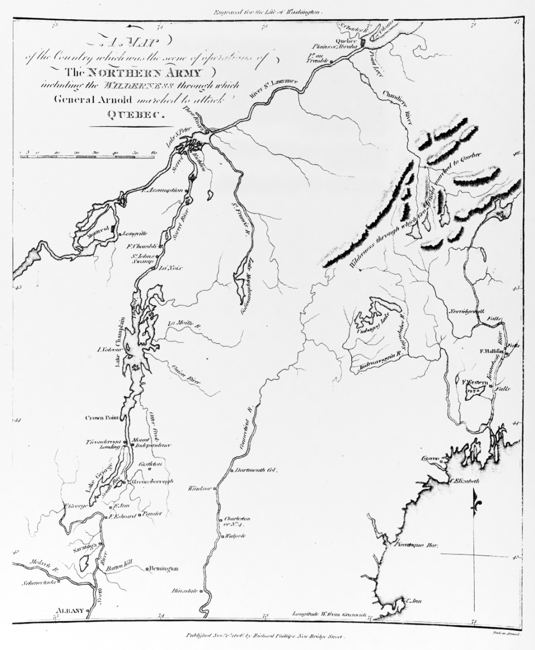 Map:  Theatre of Operations on Quebec, 1775-76
