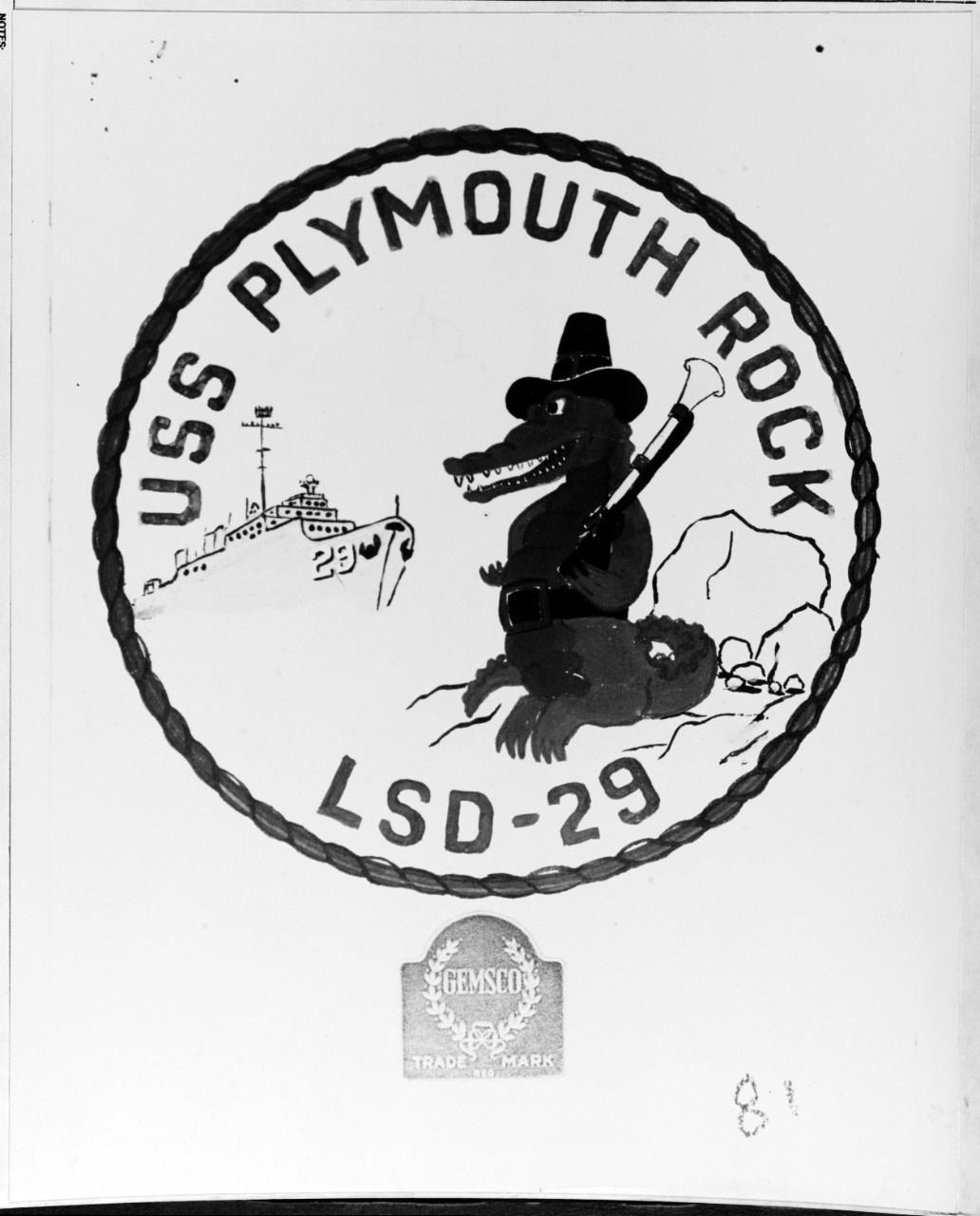 Photo #: NH 64706-KN Insignia of USS Plymouth Rock (LDS-29)