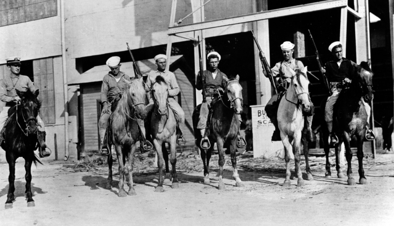 Mounted Guard, Crewmembers on horseback in Cuba.