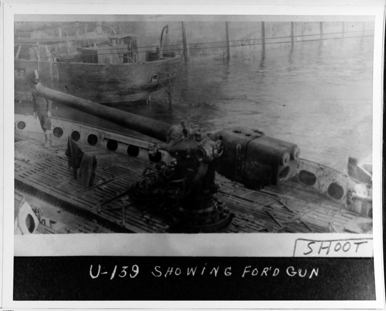 German Submarine UC-139 at Brest, France, after the end of World War I. 