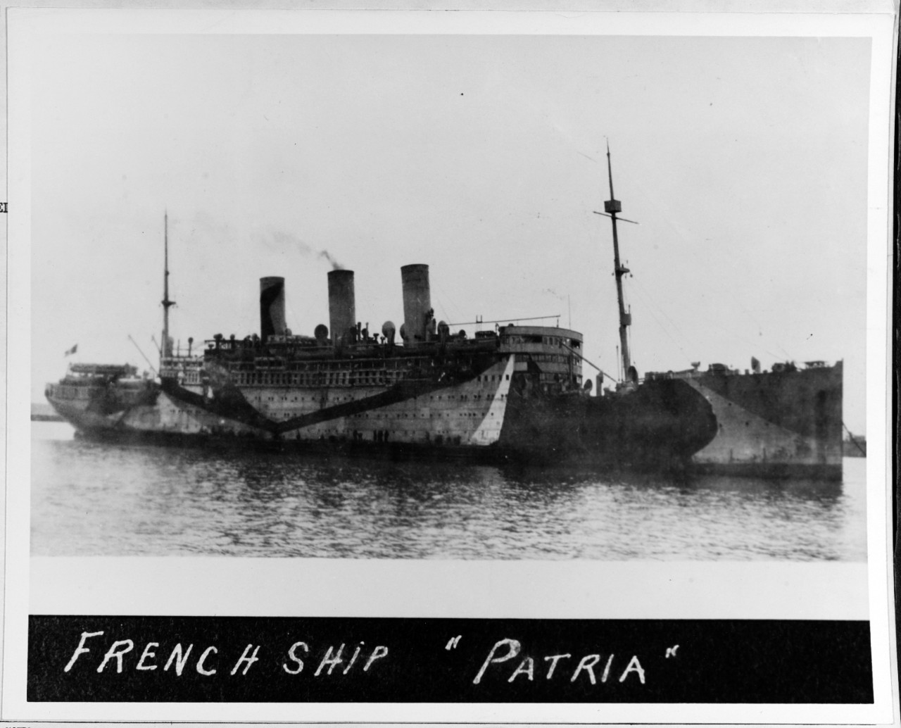 French Steamer: PATRIA, 1918-1919.